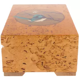 Шкатулка для украшений из карельской березы "Птичка"