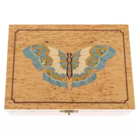 Шкатулка для украшений из карельской березы "Бабочка"