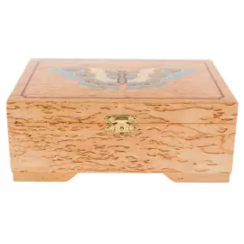 Шкатулка для украшений из карельской березы "Бабочка"