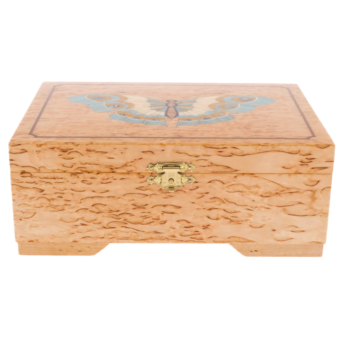 Jewelry box made of Karelian birch "Butterfly"