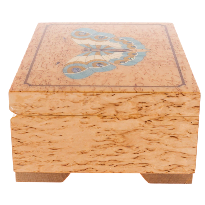 Jewelry box made of Karelian birch "Butterfly"