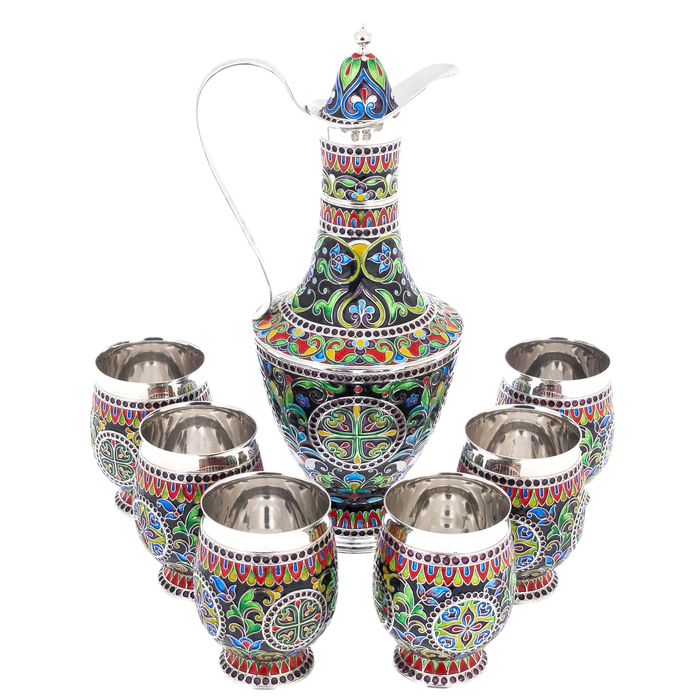 Oriental sweetness wine set for 6 persons, finift