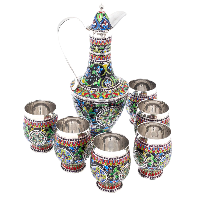 Oriental sweetness wine set for 6 persons, finift