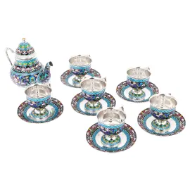 Чайный сервиз "Магнолия" на 6 персон, финифть Чайный сервиз "Магнолия" на 6 персон, финифть