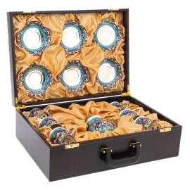 Чайный сервиз "Магнолия" на 6 персон, финифть Чайный сервиз "Магнолия" на 6 персон, финифть