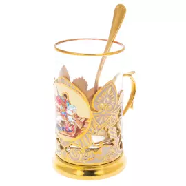Cup holder "George the Victorious" with enamels, Zlatoust