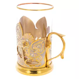 Cup holder "George the Victorious" with enamels, Zlatoust