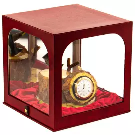 Часы настольные из янтаря "Дровосек"