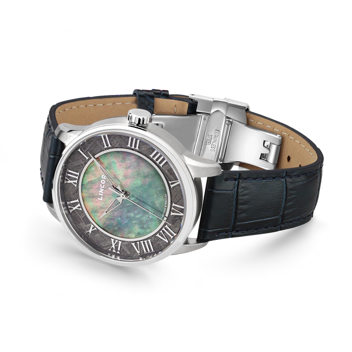 Lincor 4097 "Cosmos Meteorite" Self-winding Mechanical Watch with blue strap