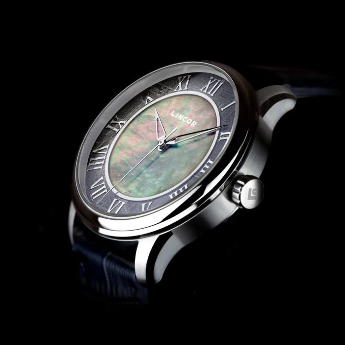 Lincor 4097 "Cosmos Meteorite" Self-winding Mechanical Watch with blue strap