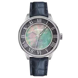 Наручные механические часы Lincor 4097 "Cosmos Метеорит" с автоподзаводом, с синим ремешком