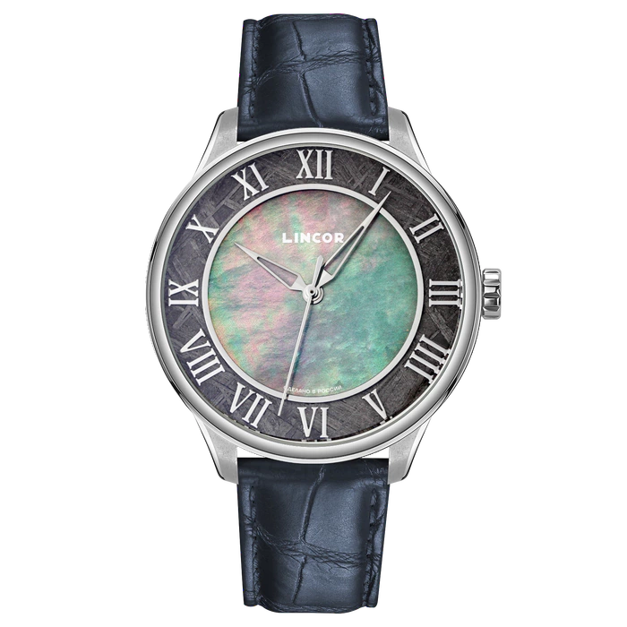 Lincor 4097 "Cosmos Meteorite" Self-winding Mechanical Watch with blue strap