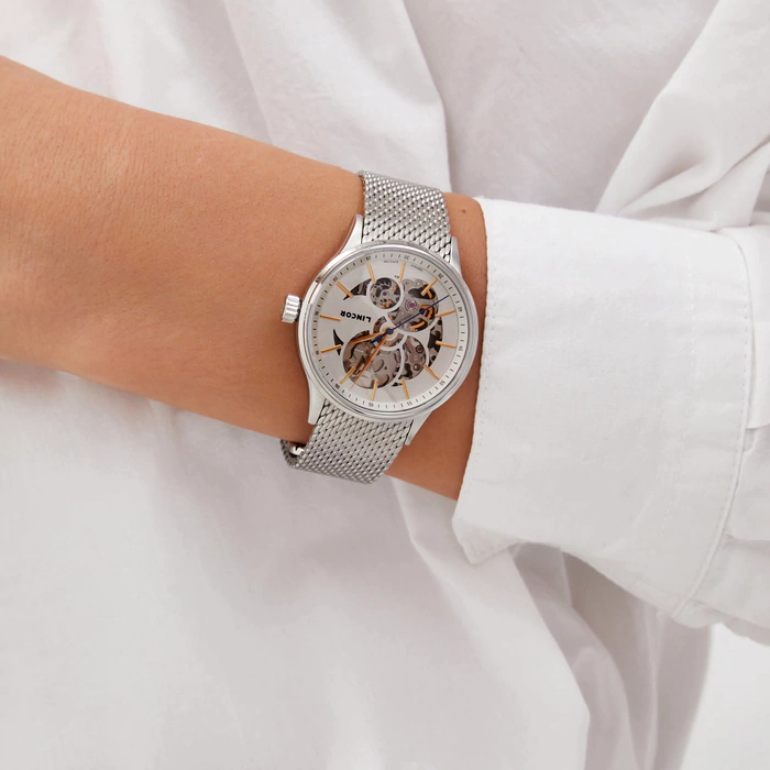 Lincor 4119 Self-winding Mechanical Wristwatch, Silver