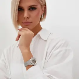 Наручные механические часы Lincor 4119 с автоподзаводом, серебристые