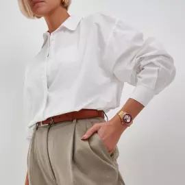 Наручные механические часы Lincor 4119 с автоподзаводом, золотисто-красные