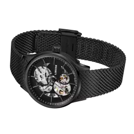 Наручные механические часы Lincor 4119 с автоподзаводом, серебристо-черные