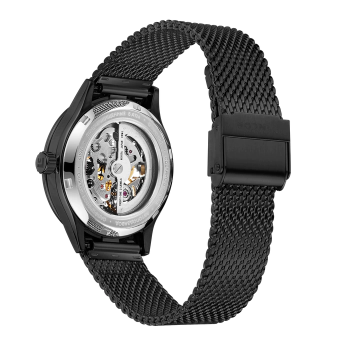 Lincor 4119 Self-winding Mechanical Wristwatch, Silver and Black