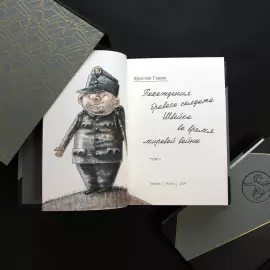 Книга в кожаном переплете "Похождения бравого солдата Швейка во время мировой войны" Я. Гашек, в 2-х томах