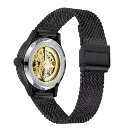 Наручные механические часы Lincor 4119 с автоподзаводом, золотисто-черные