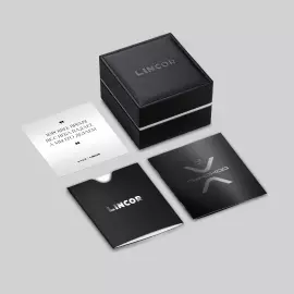 Наручные механические часы Lincor "Cosmos Луноход" с автоподзаводом, голубые с серым ремешком