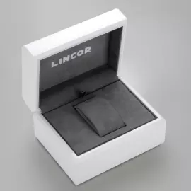 Наручные механические часы Lincor "ART Соло" с автоподзаводом, серебристые с темно-голубым ремешком