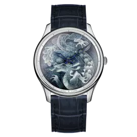 Наручные механические часы Lincor "ART Соло" с автоподзаводом, серебристо-синие с синим ремешком