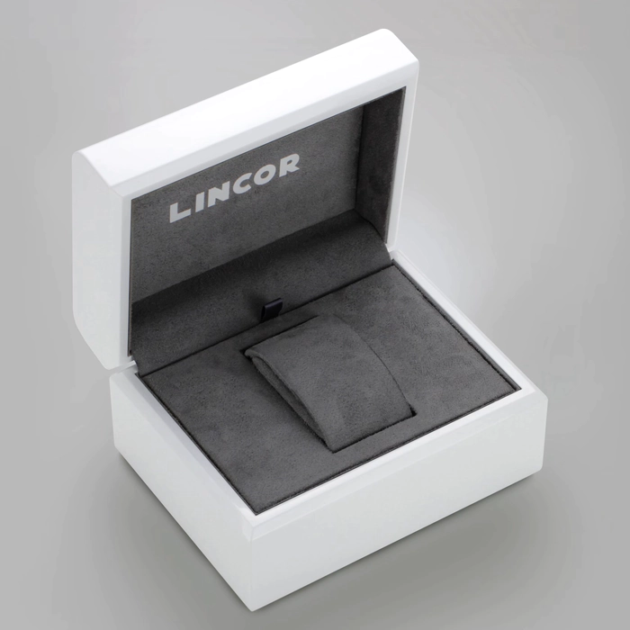 Lincor "ART Solo" Self-winding Mechanical Wristwatch, silver-blue with blue strap