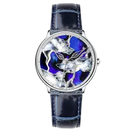 Наручные кварцевые часы Lincor "ART Эмили 8227" серебристо-синие