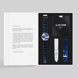 Наручные кварцевые часы Lincor "ART Эмили 8227" серебристо-синие