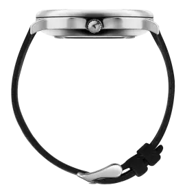 Наручные кварцевые часы Lincor "ART Эмили 8229" серебристые с черным ремешком