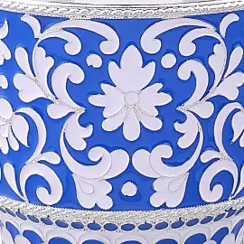 Чайная пара из серебра и фарфора "DEUX FORCES" синяя