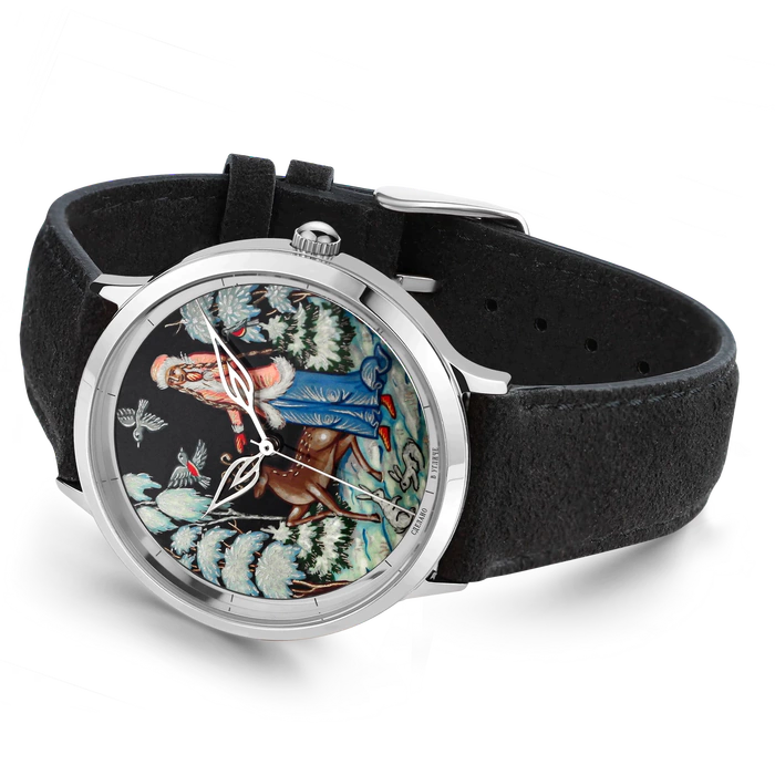Lincor Quartz wristwatch "ART Traditions - February" silver with black strap