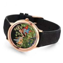 Наручные кварцевые часы Lincor "ART Традиции - Июнь" золотистые с черным ремешком