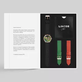 Наручные кварцевые часы Lincor "ART Традиции - Июнь" золотистые с черным ремешком