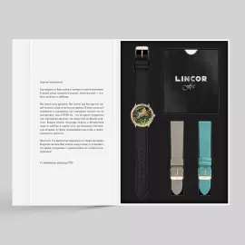 Наручные кварцевые часы Lincor "ART Традиции - Июль" золотистые с черным ремешком