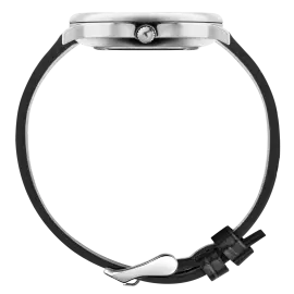 Наручные кварцевые часы Lincor "ART Знаки зодиака - Телец" серебристые с черным ремешком