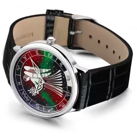 Наручные кварцевые часы Lincor "ART Знаки зодиака - Дева" серебристые с черным ремешком