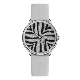 Наручные кварцевые часы Lincor "ART Этника" серебристые с серым ремешком