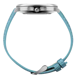 Наручные кварцевые часы Lincor "ART Этника" серебристые с бирюзовым ремешком