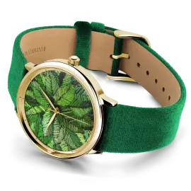 Наручные кварцевые часы Lincor "ART Этника" золотистые с зеленым ремешком