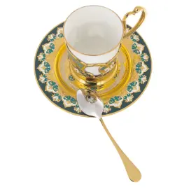 Кофейная пара "Звезда" с эмалью, Златоуст