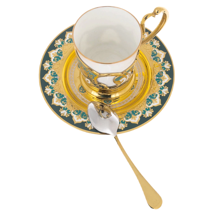 Coffee set with enamel, Zlatoust
