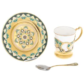 Кофейная пара "Звезда" с эмалью, Златоуст