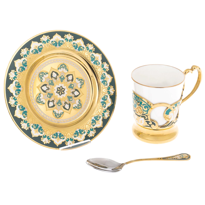 Coffee set with enamel, Zlatoust
