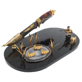 Нож сувенирный "Охота на уток" на подставке, Златоуст