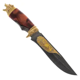 Нож сувенирный "Охота на уток" на подставке, Златоуст