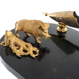 Набор охотничий на подставке "Охота на кабана" на 3 персоны, Златоуст