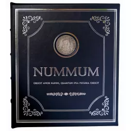 Альбом для монет в кожаном переплете "NUMMUM" синий