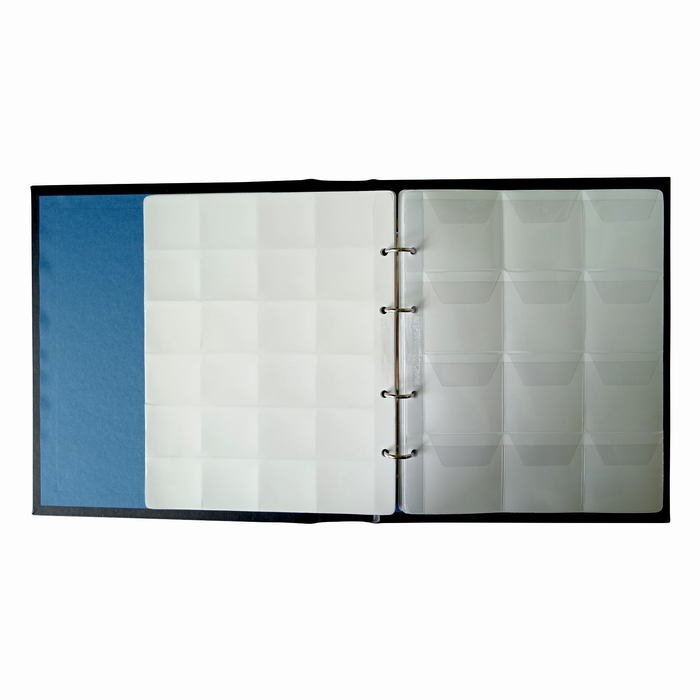 Leather-bound coin album "NUMMUM" blue