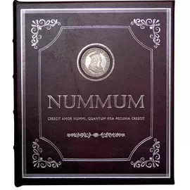 Альбом для монет в кожаном переплете "NUMMUM" красный